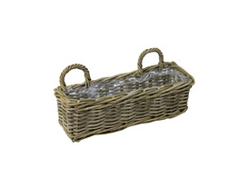 PANIER BALCON EN ROTIN CUBU AVEC POIGNEES